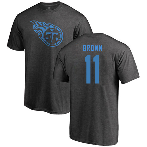 Tennessee Titans Men Ash A.J. Brown One Color NFL Football #11 T Shirt->nfl t-shirts->Sports Accessory